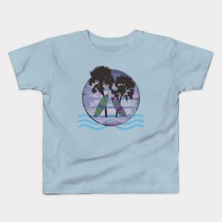 Palm trees with surfboards Kids T-Shirt